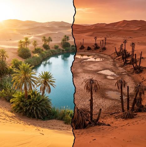 le changement climatique menace les oasis